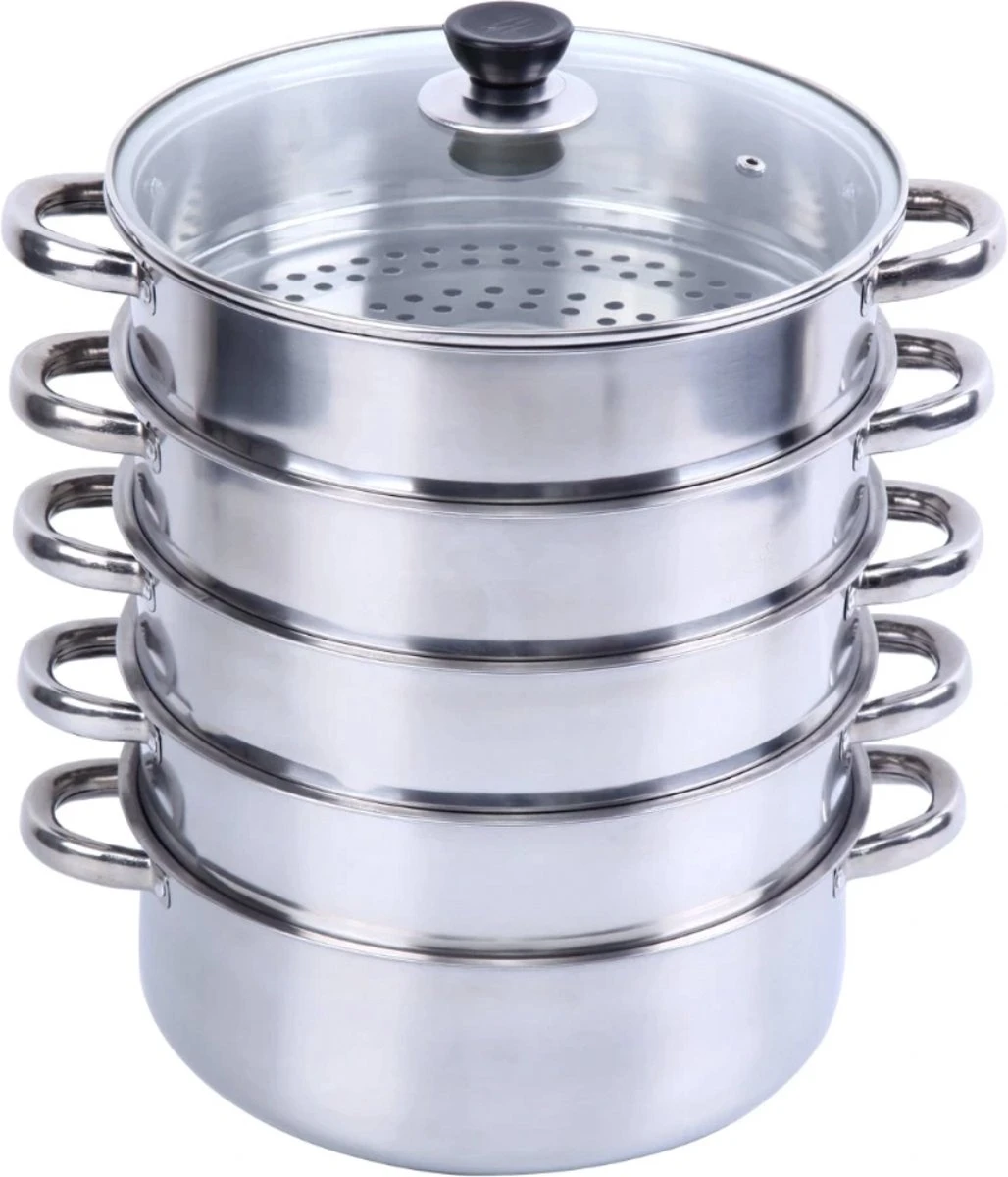 Service96 - Stoompan - 5 lagen - Roestvrij staal - Dikke Stoompan - Soeppan - Universele Kookpotten - Voor Inductiekookplaat, Gasfornuis - Kookgerei Service96 - Stoompan - 5 Lagen - Roestvrij Staal - Dikke Stoompan - Soeppan - Universele Kookpotten - Voor Inductiekookplaat, Gasfornuis - Kookgerei -Le Creuset Winkel