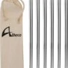 Alheco 6 Paar Koreaanse Chopsticks - Eetstokjes - Metaal / RVS - Zilver
