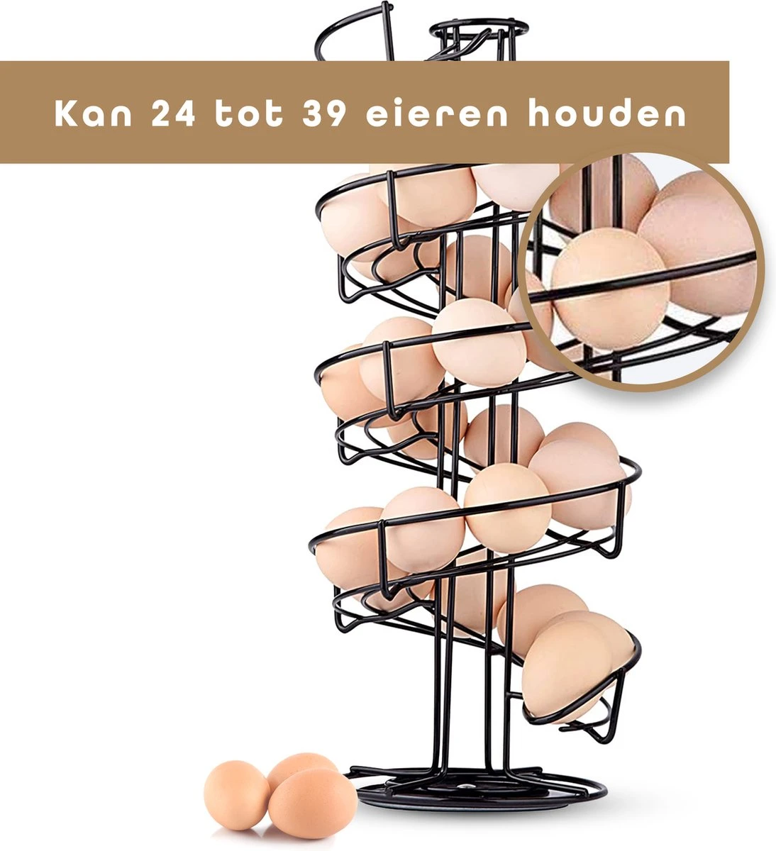 Eiermand – Eierrek – Eierhouder – Eieren – 360° - Zwart - Pasen - 39 eieren - BAULK® Eiermand – Eierrek – Eierhouder – Eieren – 360° - Zwart - Pasen - 39 Eieren - BAULK® -Le Creuset Winkel