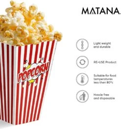 50 Duurzame Popcorn Bakjes (18x10cm) - Popcorn Zakjes Voor Filmavonden, Feestjes - Ook Geschickt Als Snoepbakje Of Feestzakje Voor Kinderen -Le Creuset Winkel 1127x1200 2