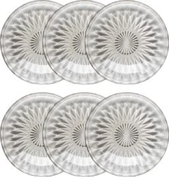 Gusta - Gebaksbordje - Grijs - ø19,7cm - Glas - Set 6 Stuks