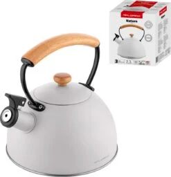 Florina Natura Line Fluitketel RVS Mat Grijs 2.3 Liter - Geschikt Voor Alle Warmtebronnen - Scandinavische Stijl - Massief Houten Handvat -Le Creuset Winkel 1158x1200 2