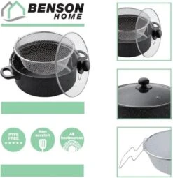 Benson Frituurpan Met Korf - Ø 26 Cm - Carbonstaal Met Marmer Coating 4 Benson Frituurpan Met Korf - Ø 26 Cm - Carbonstaal Met Marmer Coating -Le Creuset Winkel 1162x1200
