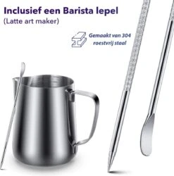 Qualitá® Melkkan Met Art Pen - Barista Melkkannetje - 350 ML - Melkopschuimkannen -Le Creuset Winkel 1186x1200 6