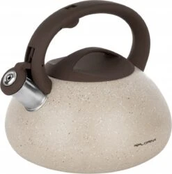 Florina Lava Fluitketel RVS Met Steen Coating 2,5L Voor Alle Warmtebronnen - Waterketel - Waterkoker - Cool Touch Handvat - Bruin / Beige -Le Creuset Winkel 1190x1200 6