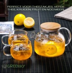 GREENKY Glazen Theepot Met Filter En Bamboe Deksel- Theekan - Duurzaam - Filter - Theehouder - Theeglas - Fruitkan - Schenkkan - Teapot - 1Liter - 1000ml -Le Creuset Winkel 1191x1200 8