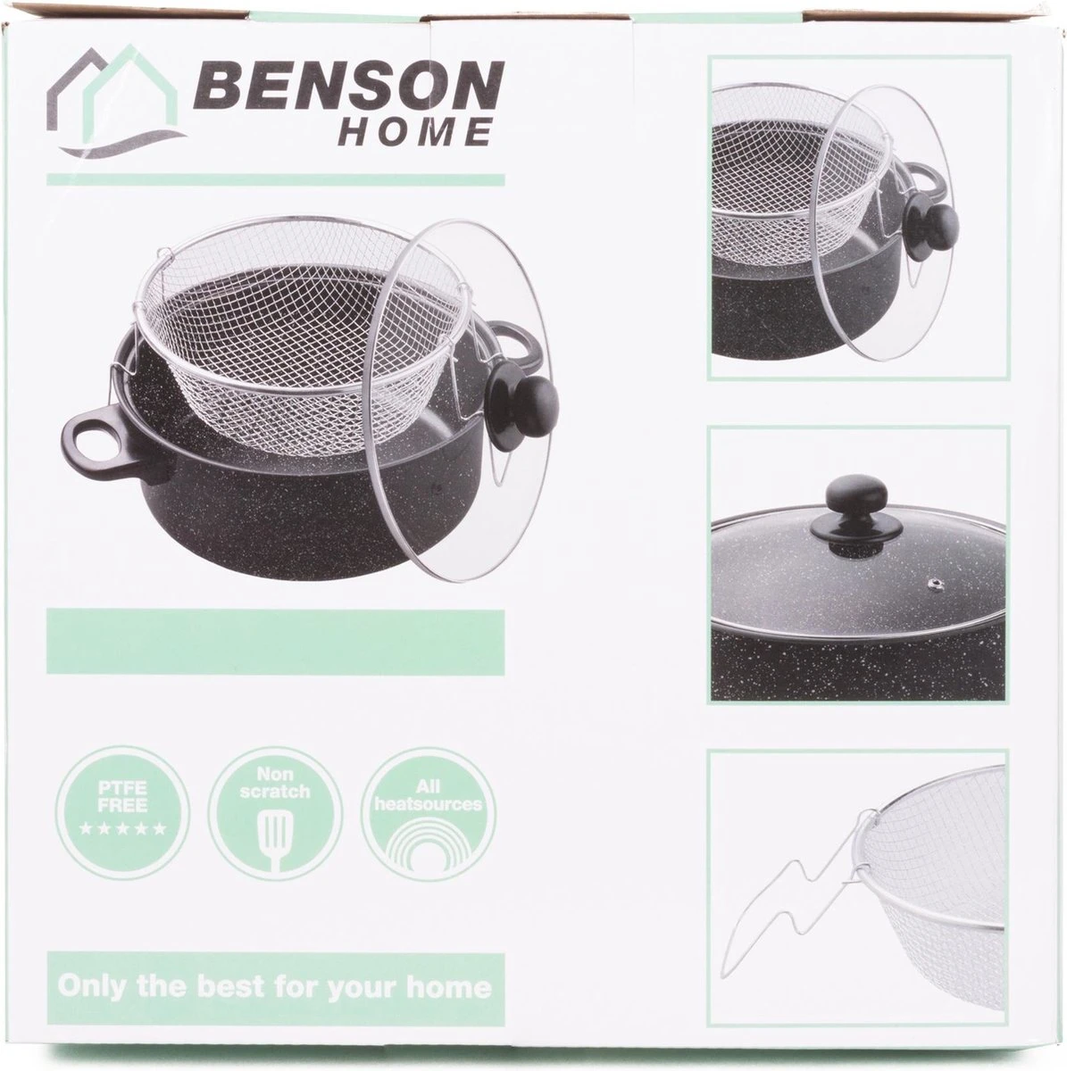 Benson Frituurpan met Korf - Ø 26 cm - Carbonstaal met Marmer Coating Benson Frituurpan Met Korf - Ø 26 Cm - Carbonstaal Met Marmer Coating -Le Creuset Winkel 1195x1200 1