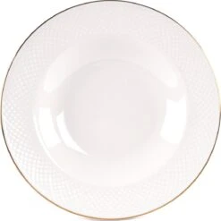 LeRijn® Serviesset Deventer 8 Persoons - 24 Delig - Licht Crème Wit Met Gouden Rand En Motief - Dinerborden - Soepborden - Dessertborden - Borden Servies - Bordenset -Le Creuset Winkel 1198x1200 24
