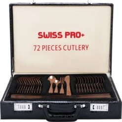 Swiss Pro+ Bestekset In Koffer-72 Delig-12 Persoons-Zwitsers Kwaliteit-Complete Set-100% Roestvrijstaal-Rose Gold 24k-Rose Goud 24K -Le Creuset Winkel 1198x1200 40