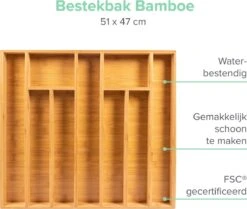Grote Bestekbak Bamboe 51x47cm | Besteklade Van Coninx | Bestekhouder | Opbergbak | Duurzaam | Voor Laden Van 47cm Diep 6 Grote Bestekbak Bamboe 51x47cm | Besteklade Van Coninx | Bestekhouder | Opbergbak | Duurzaam | Voor Laden Van 47cm Diep -Le Creuset Winkel 1200x1017 6
