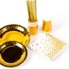 Festivz Wegwerp Servies Set - Gold - Verjaardag - Bruiloft - Feest - Borden Bekers Feestartikelen - Goud Feest