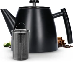 Vaja® Camille Theepot Zwart Met Filter - 1 Liter - RVS - Dubbelwanding -Le Creuset Winkel 1200x1022 6