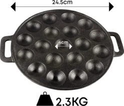 YUGN BLACK Poffertjespan Poffertjesmaker 6 Delige Set - 19 Poffertjes Incl Doseerfles Kwast Poffertjesvork Siliconen Ovenwanten - Platte Onderkant Poffertjespan Inductie Poffertjespan Elektrisch - Cadeau Tip -Le Creuset Winkel 1200x1023 2