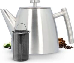 Vaja® Theepot Camille Met Filter - Zilver - 1.0L - RVS Dubbelwandig - Theekan -Le Creuset Winkel 1200x1027 5