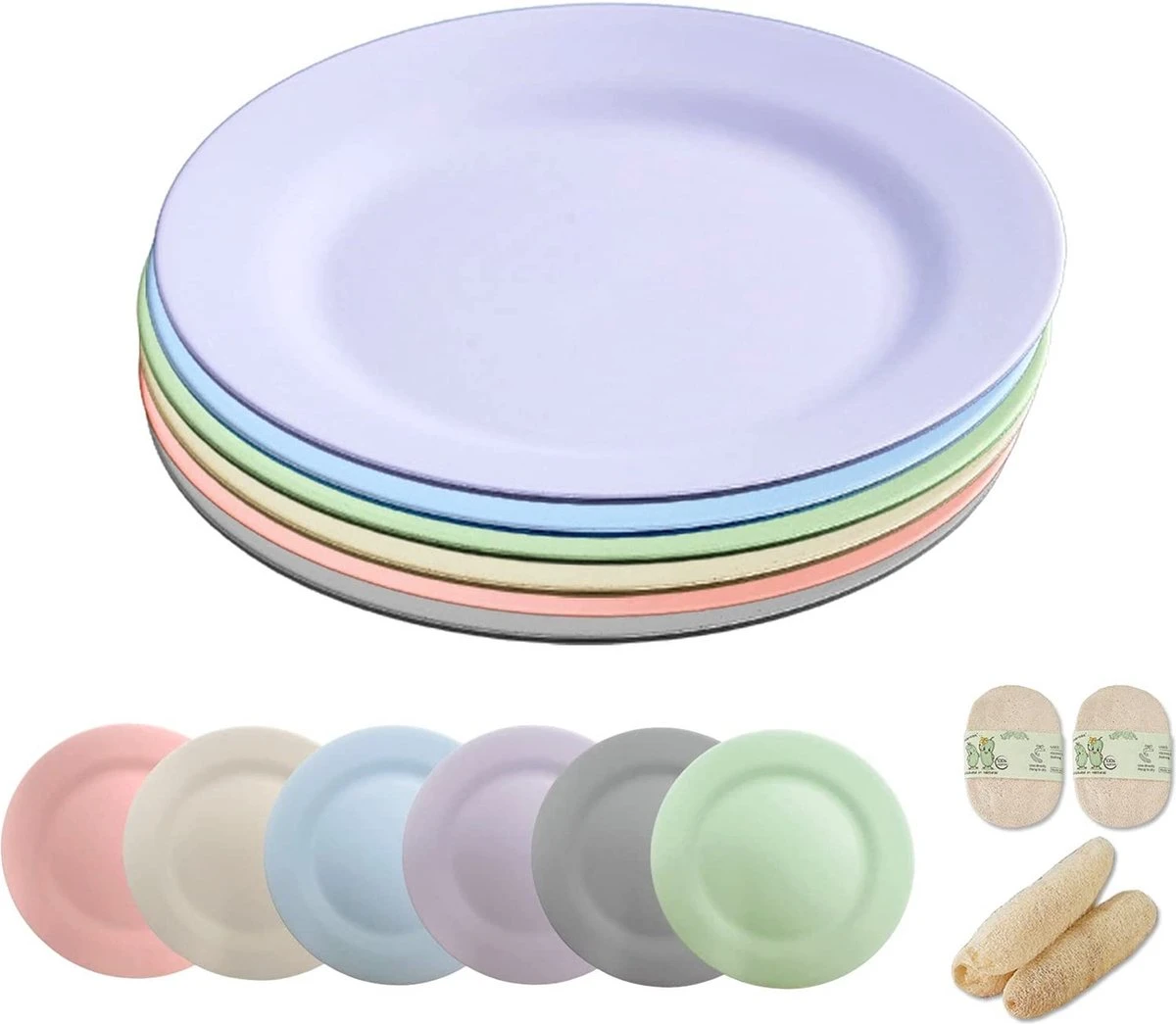 onbreekbare borden van 25 cm, 6-delige set, herbruikbare platte borden met luffas-afwasborstels, eetborden, kunststof, licht voor feestjes, kamperen, BBQ/pizza, magnetronbestendig, vaatwasmachinebestendig, BPA-vrij (veelkleurig) Onbreekbare Borden Van 25 Cm, 6-delige Set, Herbruikbare Platte Borden Met Luffas-afwasborstels, Eetborden, Kunststof, Licht Voor Feestjes, Kamperen, BBQ/pizza, Magnetronbestendig, Vaatwasmachinebestendig, BPA-vrij (veelkleurig) -Le Creuset Winkel 1200x1045 4