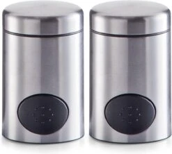 2x Zoetjes Dispensers 8,5 Cm RVS - Zeller - Keukenbenodigdheden - Koffie/thee Drinken - Zoetstof Tabletten Dispensers - Zoetjes Dispensers