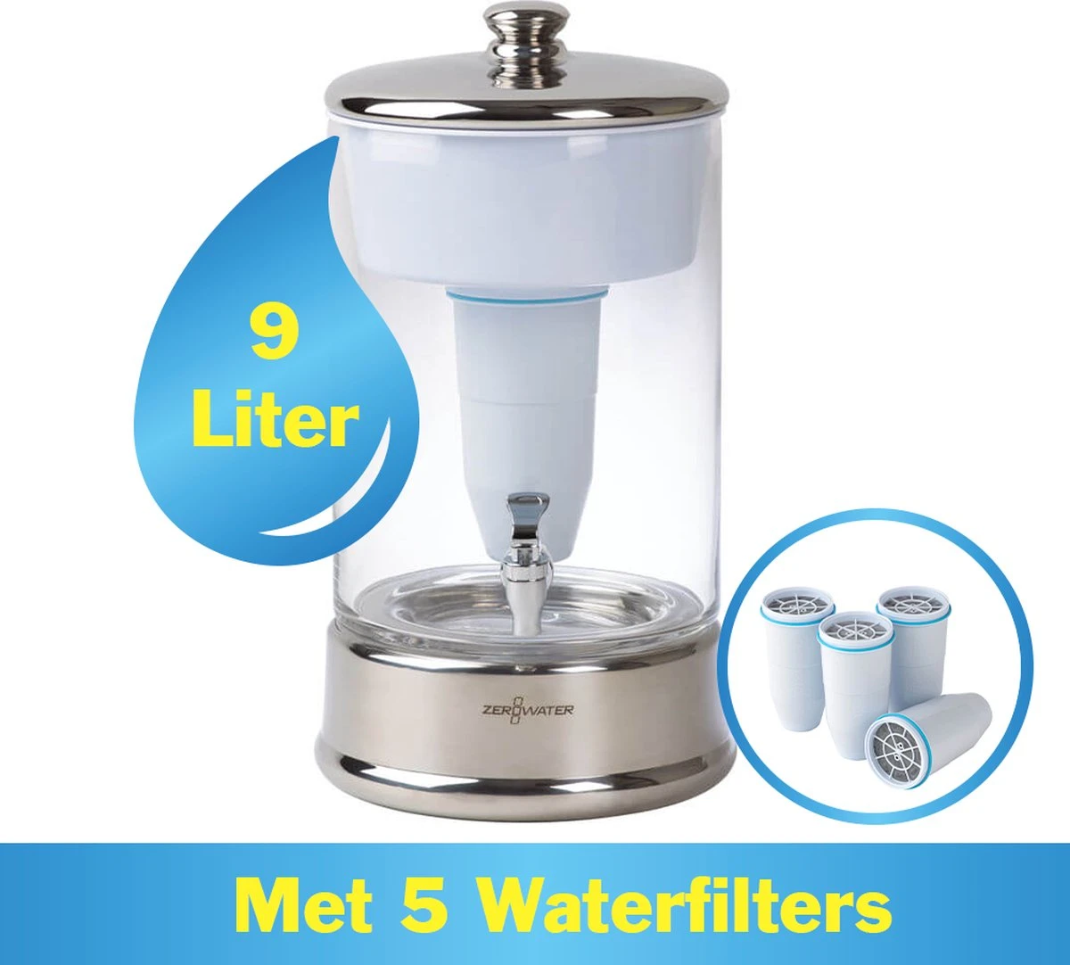 ZeroWater 9 Liter Waterfilter Kan - COMBI DEAL Met 5 Waterfilters ZeroWater 9 Liter Waterfilter Kan - COMBI DEAL Met 5 Waterfilters -Le Creuset Winkel 1200x1082 2