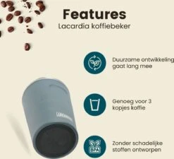LaCardia Koffiebeker To Go Premium Blauw – Thermosbeker – Theebeker – 380ML – Herbruikbaar -Le Creuset Winkel 1200x1095 1