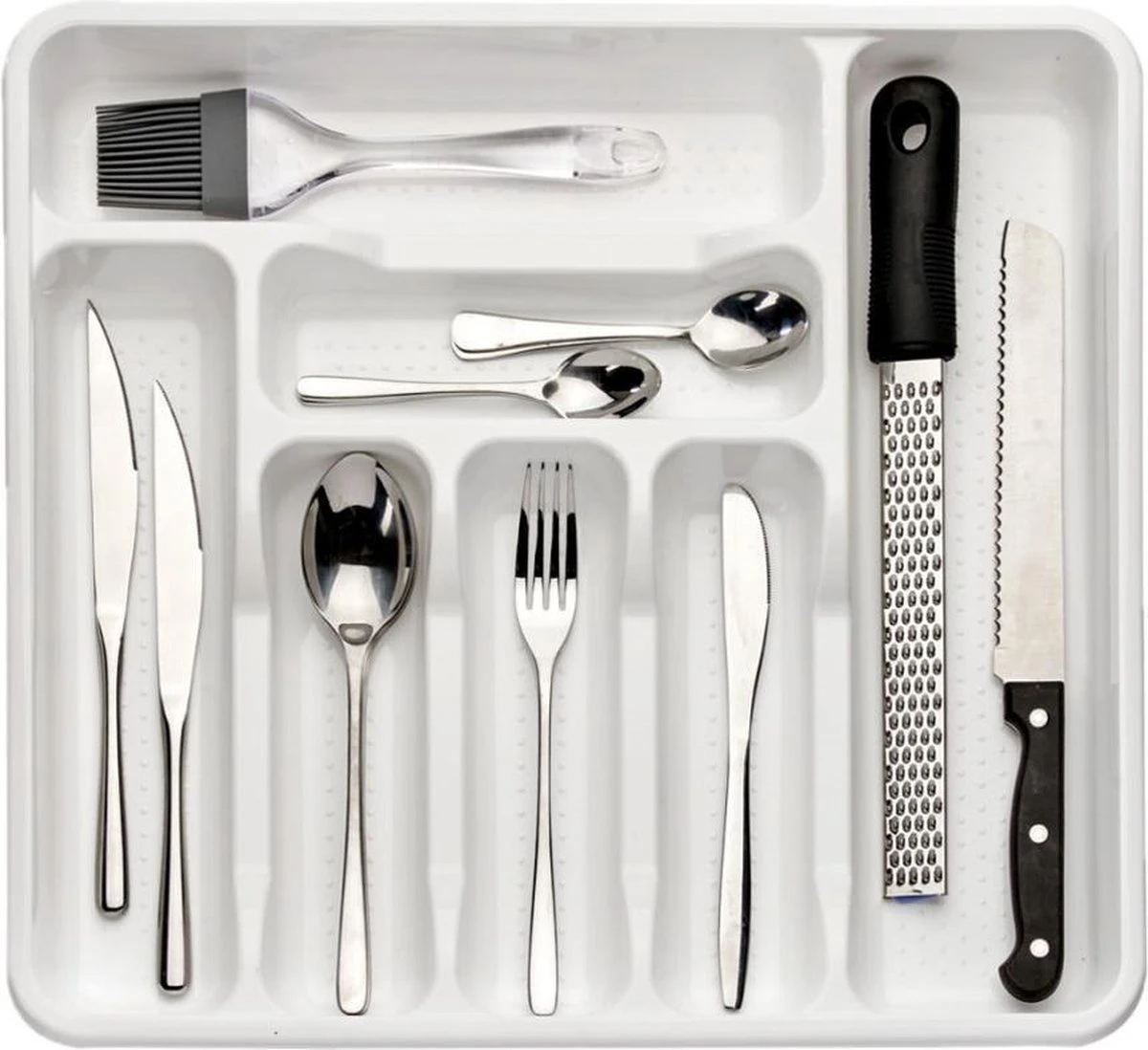 Kunststof bestekbak/bestekhouder 7-vaks wit 42 x 39 cm - Keukenlade/besteklade inzetbakken Kunststof Bestekbak/bestekhouder 7-vaks Wit 42 X 39 Cm - Keukenlade/besteklade Inzetbakken -Le Creuset Winkel 1200x1098 1