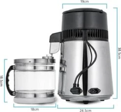 Destilleerketel - Destilleerapparaat - Water Destilleren - RVS Destilleerder - Compleet Pakket - Incl 3 Koolstoffilters En Gratis Schoonmaakmiddel - Zwart - Glazen Waterkan -Le Creuset Winkel 1200x1109 1