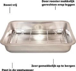 YUGN Braadslede Ovenschaal Braadslee Oven - Braadslede Met Rooster Voor Ovengerechten - Roestvrijstaal En 40x30x7CM - Cadeau Tip 2 YUGN Braadslede Ovenschaal Braadslee Oven - Braadslede Met Rooster Voor Ovengerechten - Roestvrijstaal En 40x30x7CM - Cadeau Tip -Le Creuset Winkel 1200x1124 4