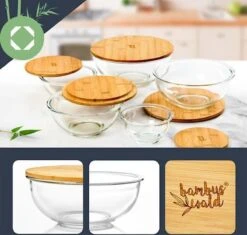 Klarstein Glazen Serveerschaal Met Bamboe Deksel - Afwasmachinebestendig - Veelzijdig Inzetbaar -Le Creuset Winkel 1200x1144 2