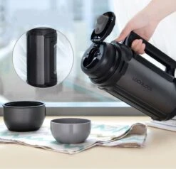 Lock&Lock Thermoskan - Isoleerkan - Thee En Koffie - Lekvrij - 1,5 Liter - RVS - Inklapbaar Handvat - Zwart -Le Creuset Winkel 1200x1155 3