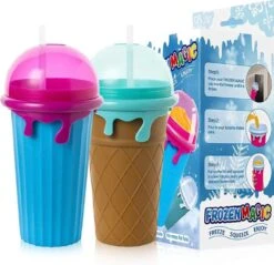 Frozen Magic Slushy Maker - Slush Puppy Maker - IJscrusher - Slush Puppy Beker - Slushy Puppy Maker - Slush Puppy Machine - Slush Maker - Slushy Cup - Tiktok - Bruin -Le Creuset Winkel 1200x1161 5