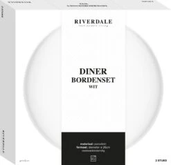 Riverdale Endless Servies - Dinerbord 26cm Wit Set 2 Stuks