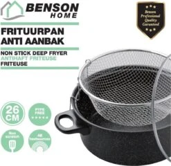 Benson Frituurpan Met Korf - Ø 26 Cm - Carbonstaal Met Marmer Coating 3 Benson Frituurpan Met Korf - Ø 26 Cm - Carbonstaal Met Marmer Coating -Le Creuset Winkel 1200x1168 4