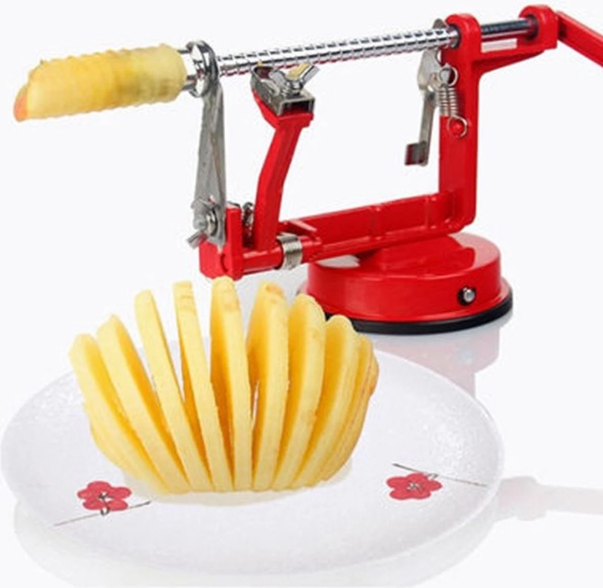 3-In-1 Appelmachine Rood - Appelboor, Appelschiller en Appelsnijder - Fruitsnijder - Groentesnijder - Klokhuis Verwijderaar - Fruitmachine - Keukenapparaat 3-In-1 Appelmachine Rood - Appelboor, Appelschiller En Appelsnijder - Fruitsnijder - Groentesnijder - Klokhuis Verwijderaar - Fruitmachine - Keukenapparaat -Le Creuset Winkel 1200x1171 14
