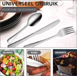 Achaté Bestekset 6 Persoons - 36-delig - RVS - Lepels, Messen, Vorken En Steakmessen - Hoogwaardige Kwaliteit - Vaatwasser Bestendig - Zilver -Le Creuset Winkel 1200x1183 4