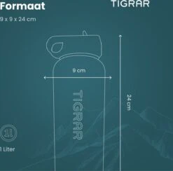 Tigrar - Waterfles - Drinkfles - Thermosfles 1 Liter Dubbelwandig - RVS - (Staal) Blauw - Incl. Extra Dop 3 Rietjes En Reiniger -Le Creuset Winkel 1200x1186