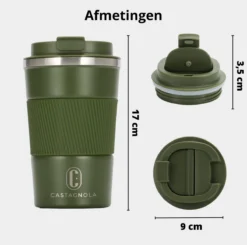 Castagnola Design RVS Koffiebeker To Go - Groen - 380ml - Thermosbeker - Theebeker -Le Creuset Winkel 1200x1191 8