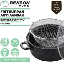 Benson Frituurpan Met Korf - Ø 26 Cm - Carbonstaal Met Marmer Coating 5 Benson Frituurpan Met Korf - Ø 26 Cm - Carbonstaal Met Marmer Coating -Le Creuset Winkel 1200x1192 2
