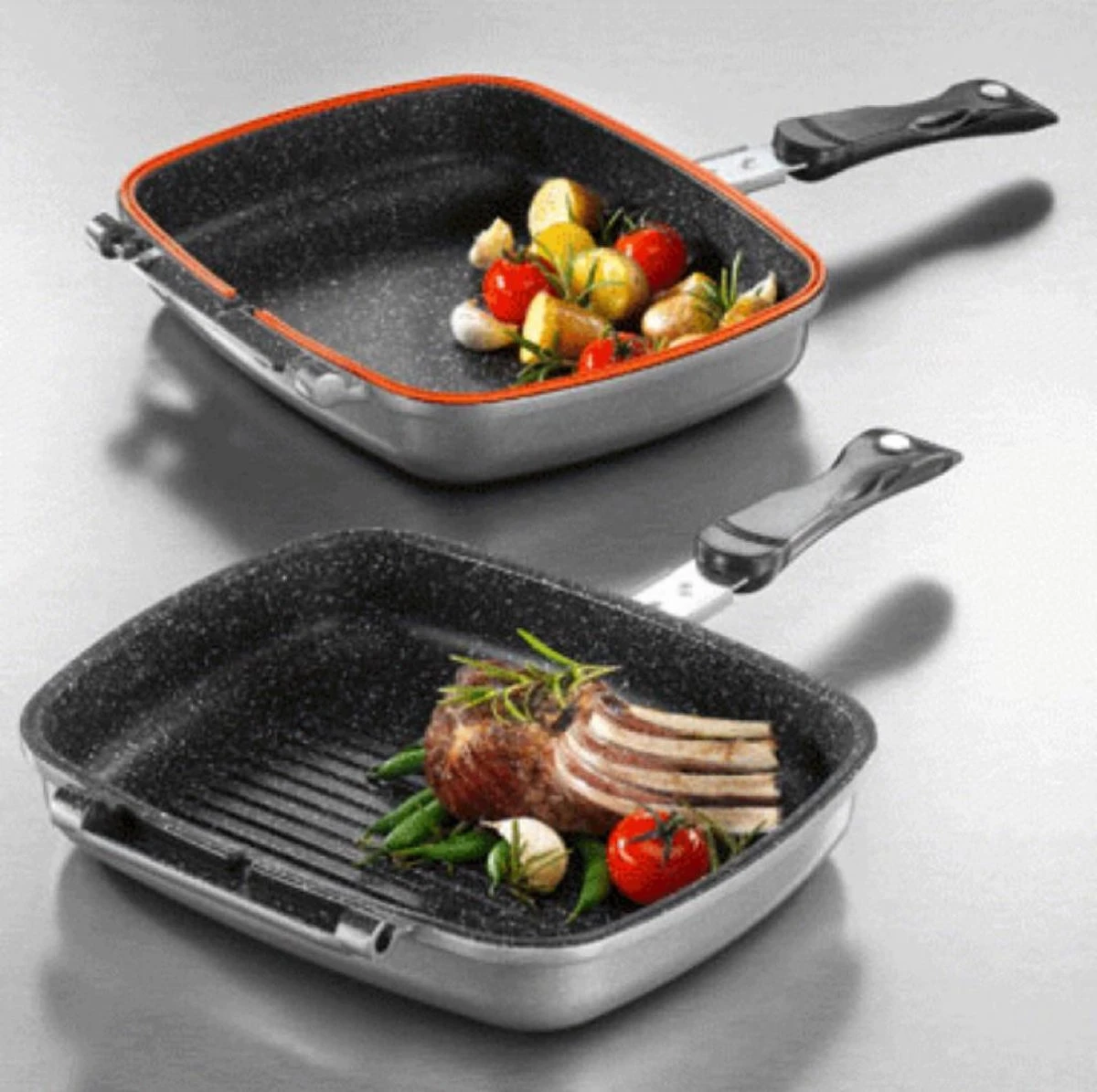 Herenthal Dubbele Grillpan - Ø 28 cm - Koekenpan - Keramische Pan - Marmeren Coating met Antiaanbaklaag - PFAS & PFOA vrij - Pan - Grill - Vermindert Geur, Rook en Oliespatten - Zilver Herenthal Dubbele Grillpan - Ø 28 Cm - Koekenpan - Keramische Pan - Marmeren Coating Met Antiaanbaklaag - PFAS & PFOA Vrij - Pan - Grill - Vermindert Geur, Rook En Oliespatten - Zilver -Le Creuset Winkel 1200x1195 4