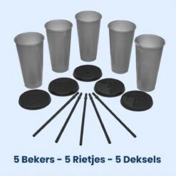 Herbruikbare Bekers Met Rietje En Deksel Van Plastic – Starbucks Design – Drinkbekers Met Rietje – Kleur Veranderende Beker -Le Creuset Winkel 1200x1198 30