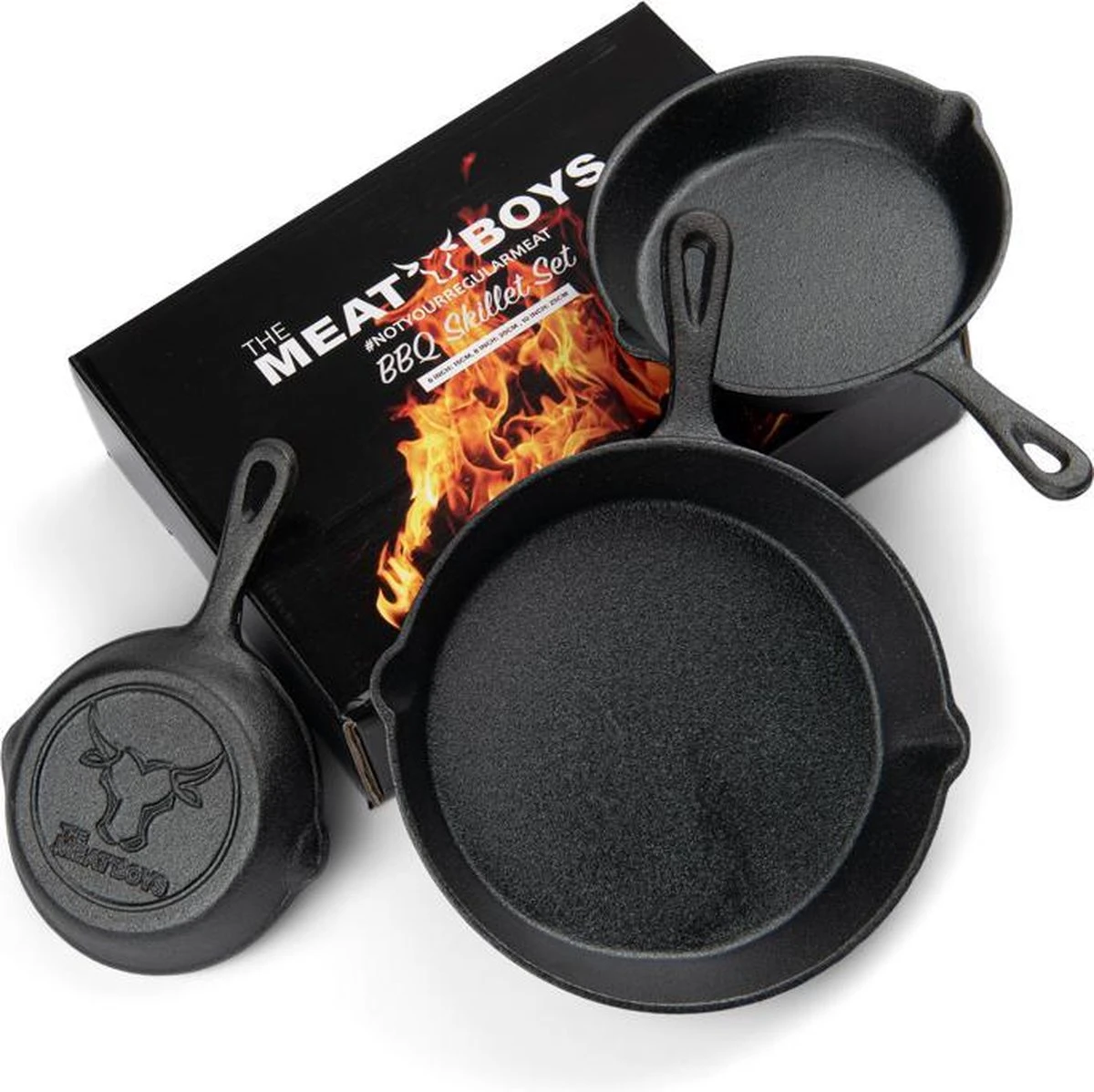 Gietijzeren pannenset - Cast Iron Skillets - BBQ Skilletset Gietijzeren Pannenset - Cast Iron Skillets - BBQ Skilletset -Le Creuset Winkel
