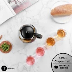 Tolussa Premium Theepot Glas Met Filter - 1.25L - Zwart - Isolerend - Lekt Niet -Le Creuset Winkel 1200x1200 1040