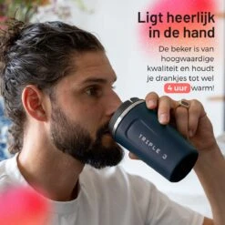 Triple J® Koffiebeker To Go - Thermosbeker - BPA & Lekvrij - 380ml - Blauw -Le Creuset Winkel 1200x1200 1075