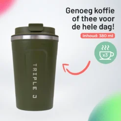 Triple J® Koffiebeker To Go - Thermosbeker - BPA & Lekvrij - 380ml - Groen -Le Creuset Winkel 1200x1200 1126