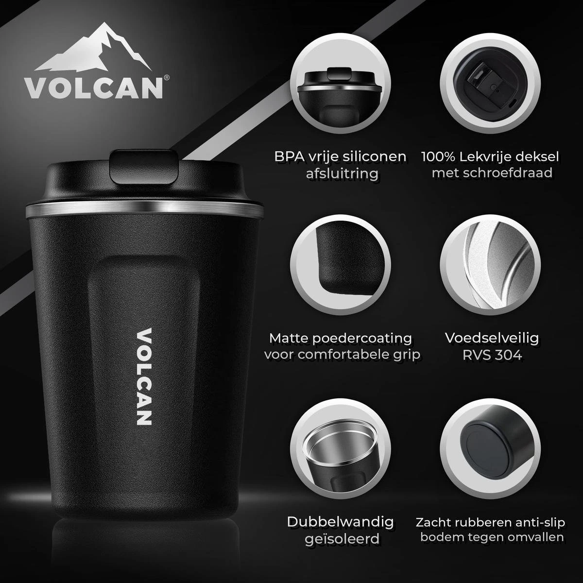 Volcan RVS Koffiebeker To Go - Thermosbeker - Theebeker - Coffee - Zwart Volcan RVS Koffiebeker To Go - Thermosbeker - Theebeker - Coffee - Zwart -Le Creuset Winkel 1200x1200 1137