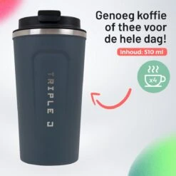 Triple J® Koffiebeker To Go - Thermosbeker - BPA & Lekvrij - 510ml - Blauw -Le Creuset Winkel 1200x1200 1144