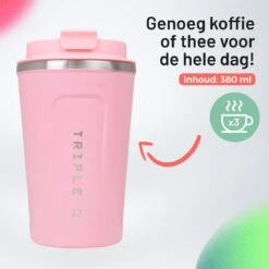 Triple J® Koffiebeker To Go - Thermosbeker - BPA & Lekvrij - 380ml - Roze -Le Creuset Winkel 1200x1200 1151