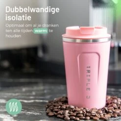 Triple J® Koffiebeker To Go - Thermosbeker - BPA & Lekvrij - 380ml - Roze -Le Creuset Winkel 1200x1200 1153