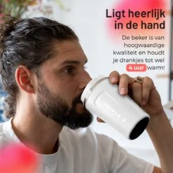 Triple J® Koffiebeker To Go - Thermosbeker - BPA & Lekvrij - 380ml - Wit -Le Creuset Winkel 1200x1200 1165