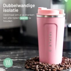 Triple J® Koffiebeker To Go - Thermosbeker - BPA & Lekvrij - 510ml - Roze -Le Creuset Winkel 1200x1200 1173