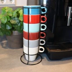 Orange85 Koffiekopjes - Met Houder - Set Van 6 - Gekleurd - 300 Ml - Keramiek 2 Orange85 Koffiekopjes - Met Houder - Set Van 6 - Gekleurd - 300 Ml - Keramiek -Le Creuset Winkel 1200x1200 1269