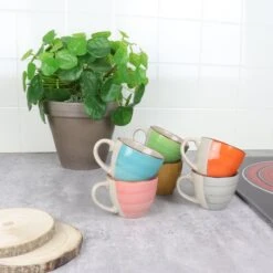 Orange85 Espresso Kopjes - Koffie - Set Van 6 - Meerdere Kleuren - 100 Ml - Aardewerk - Glazen - Met Oor - Koffiekopjes -Le Creuset Winkel 1200x1200 1291