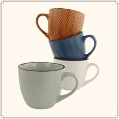 OTIX Koffiekopjes - Met Oor - Set Van 4 - Verschillende Kleuren - Aardewerk - 250 Ml -Le Creuset Winkel 1200x1200 1300
